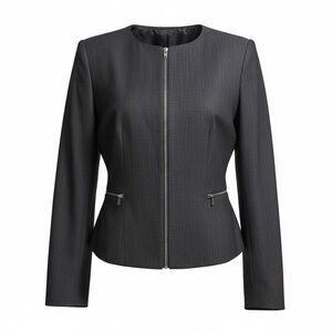 Calvin Klein Black Zip-Front Blazer